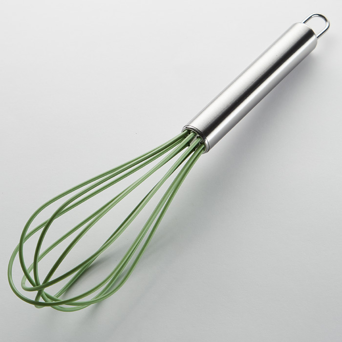 Венчик Webber BE-1589S  силиконовый ручка нерж.сталь, зеленый 25,5см (24)