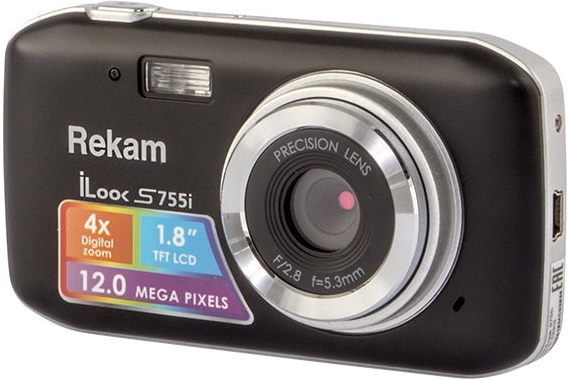 Фотоаппарат Rekam iLook S755i чёрный 12Mp 1.8" SD /AAA