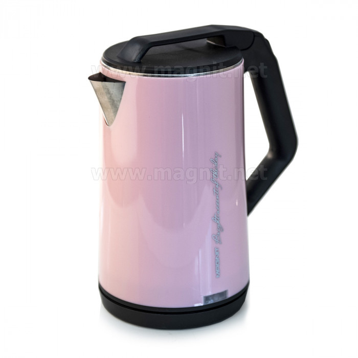 Чайник Magnit RMK-3214 розовый двойные стенки нерж.+пластик 2л 2.2кВт