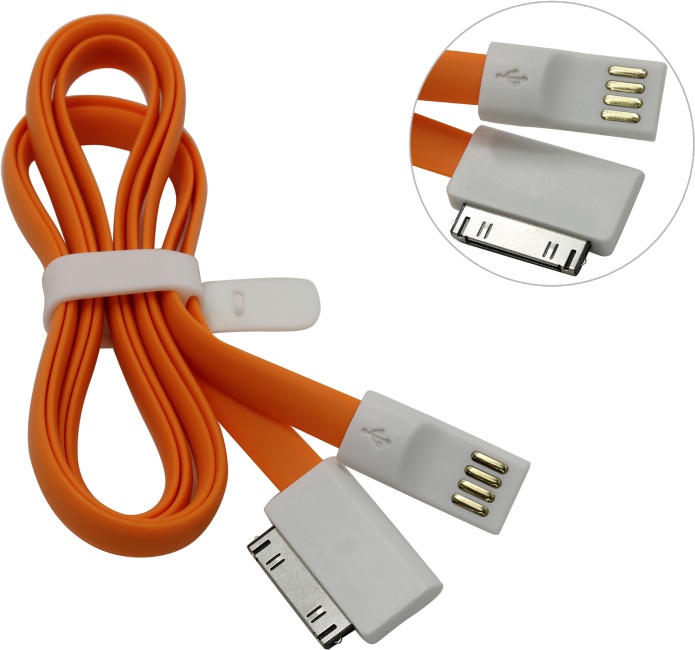 Адаптер Smartbuy iK-412m  USB - 30-pin для Apple,  длина 1,2 м,  оранжевый