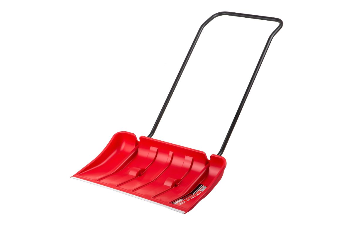 Скрепер для уборки снега Hammer Red 800 326-006 ковш на колесиках с планкой и стальной ручкой