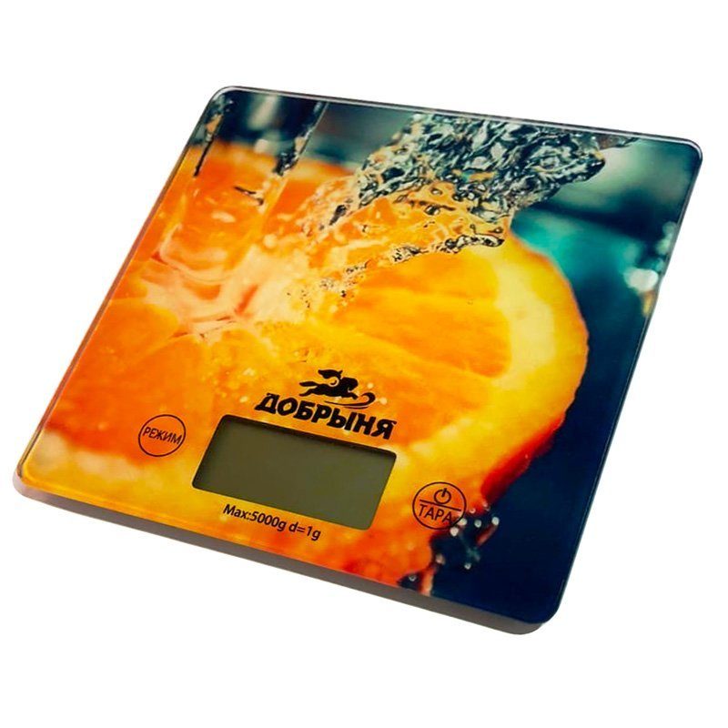 Весы кухонные Добрыня DO-3015 (15*15см, 5кг) апельсин