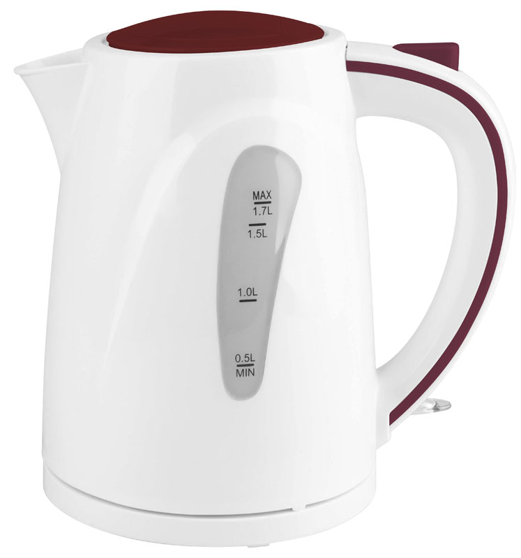 Чайник Supra KES-1721N бел/вишнев (1,7л, внутр подсветка, съемный фильтр)  уп.12шт