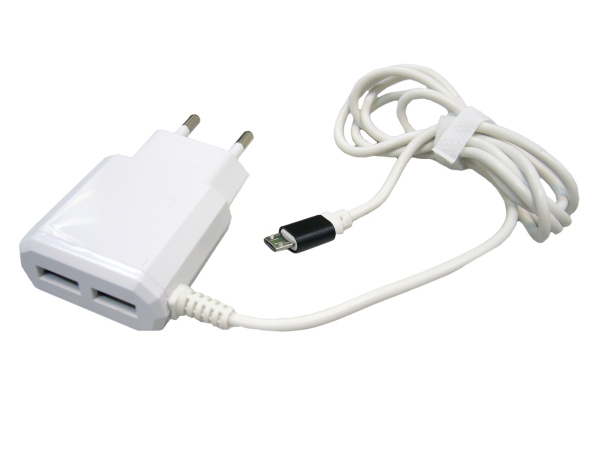 Блок пит USB сетевой  Орбита OT-APU12 (BS-2040) кабель microUSB (2*USB, 5B, 2500mA)
