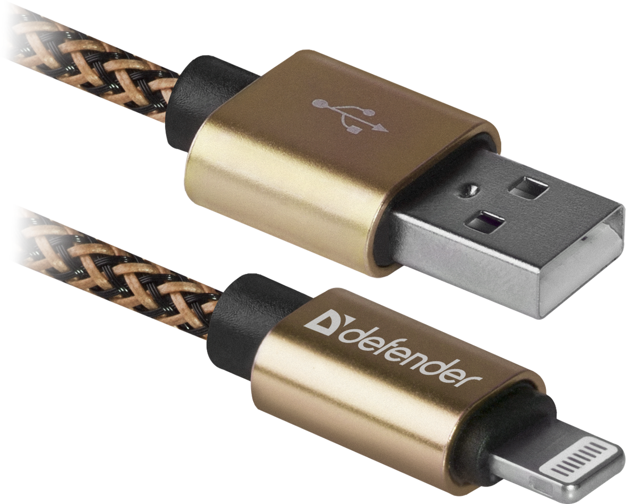 Кабель USB ACH01-03TPRO USB2.0 золотой (AM)-Lightning(M), 1м,2,1А DEFENDER