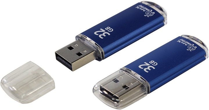 USB2.0 FlashDrives32 Gb Smart Buy  V-Cut  Blue (SB32GBVC-B)