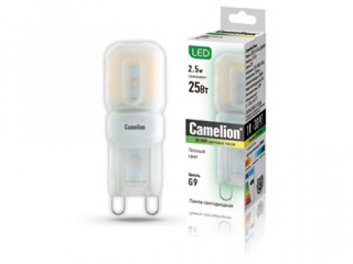 Эл. лампа светодиодная Camelion LED-G9-2.5W-SL/830/G9(2.5Вт 220В, аналог 25Вт) уп.1/10/100