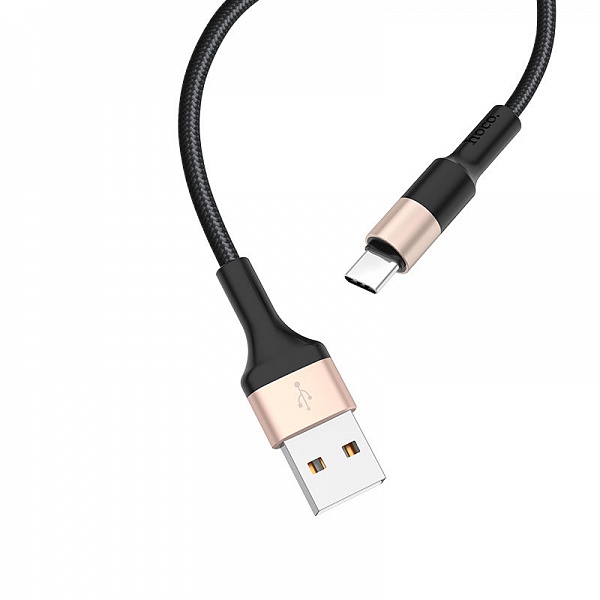 Кабель USB - TYPE C  HOCO X26 Черный/золото (2A , 1м)