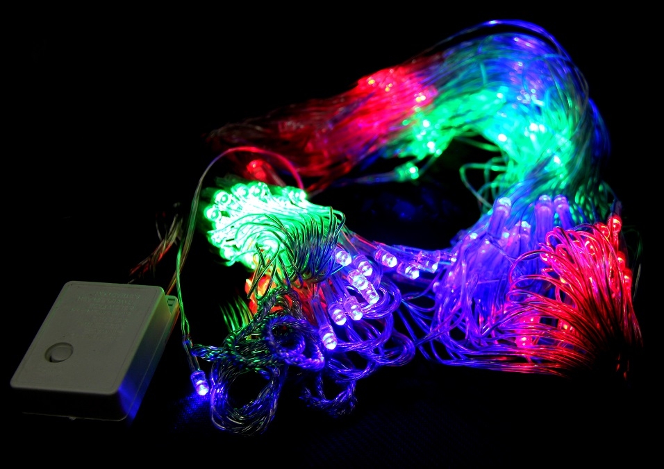 Гирляна прозрачный шнур, светодиодная 400 LED-8018,  20м
