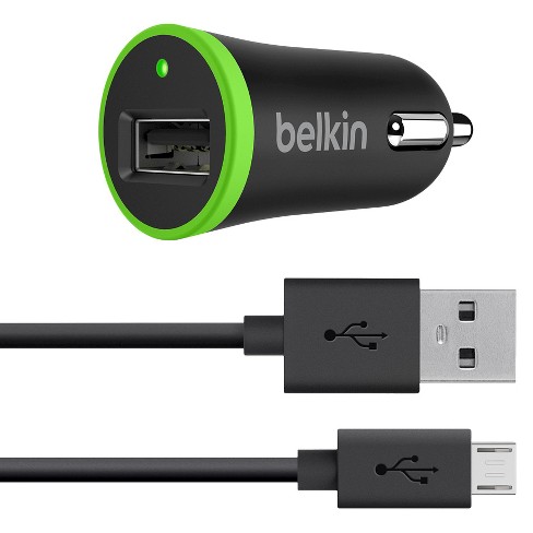 Переходник авто прикуривателя на 1 гнездо USB Belkin BC-2102 (2100mA,5V, + кабель microUSB 1м)