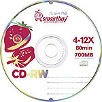 диск Smart Buy CD-RW 80min, 4-12x, Slim (5)