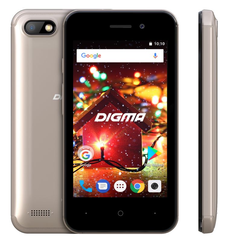 Смартфон  Digma HIT Q401 4" 3G 1/8Gb золотистый 2Sim TN 480x800 And7.0 2Mpix 802.11bgn BT
