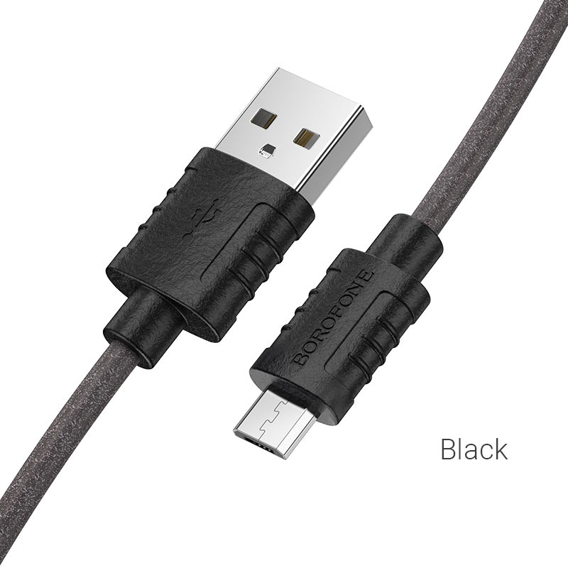 Кабель USB - micro USB BOROFONE BX52 Чёрный 2.4A, 1м силикон