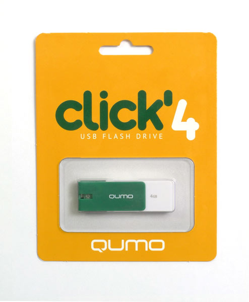 USB2.0 FlashDrives 4Gb QUMO Click Jade нефрит
