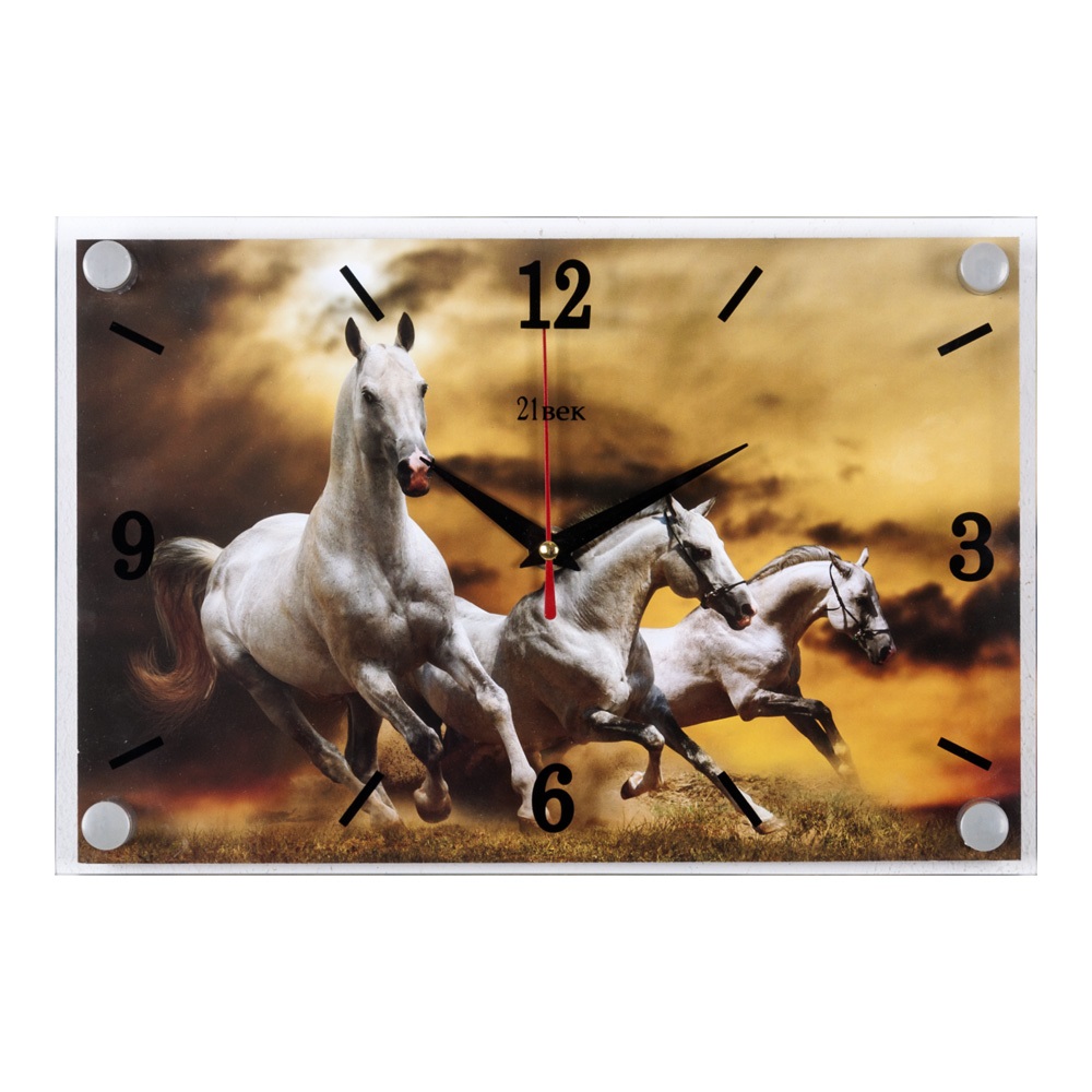 Часы настенные СН 2030 - 01 Белые кони прямоуг (33х23) (10)
