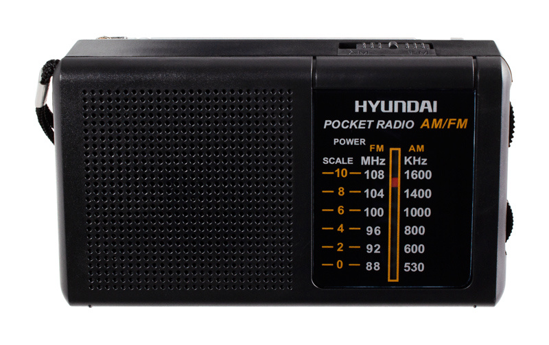 радиопр Hyundai H-PSR130 черный. (портативный FM/AM пит от 2*АА)