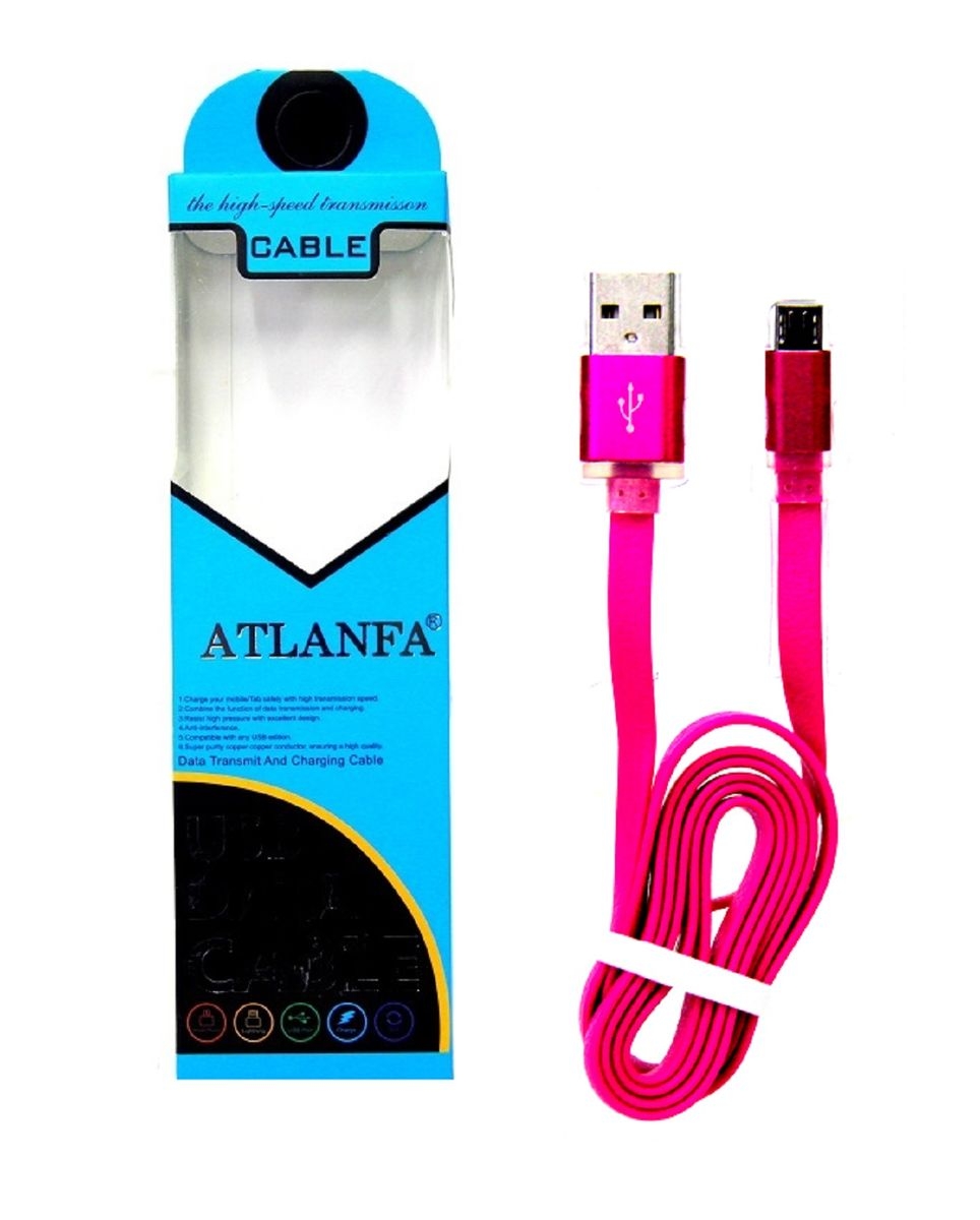 Кабель USB - micro USB ATLANFA AT-713V металлический (плоский)