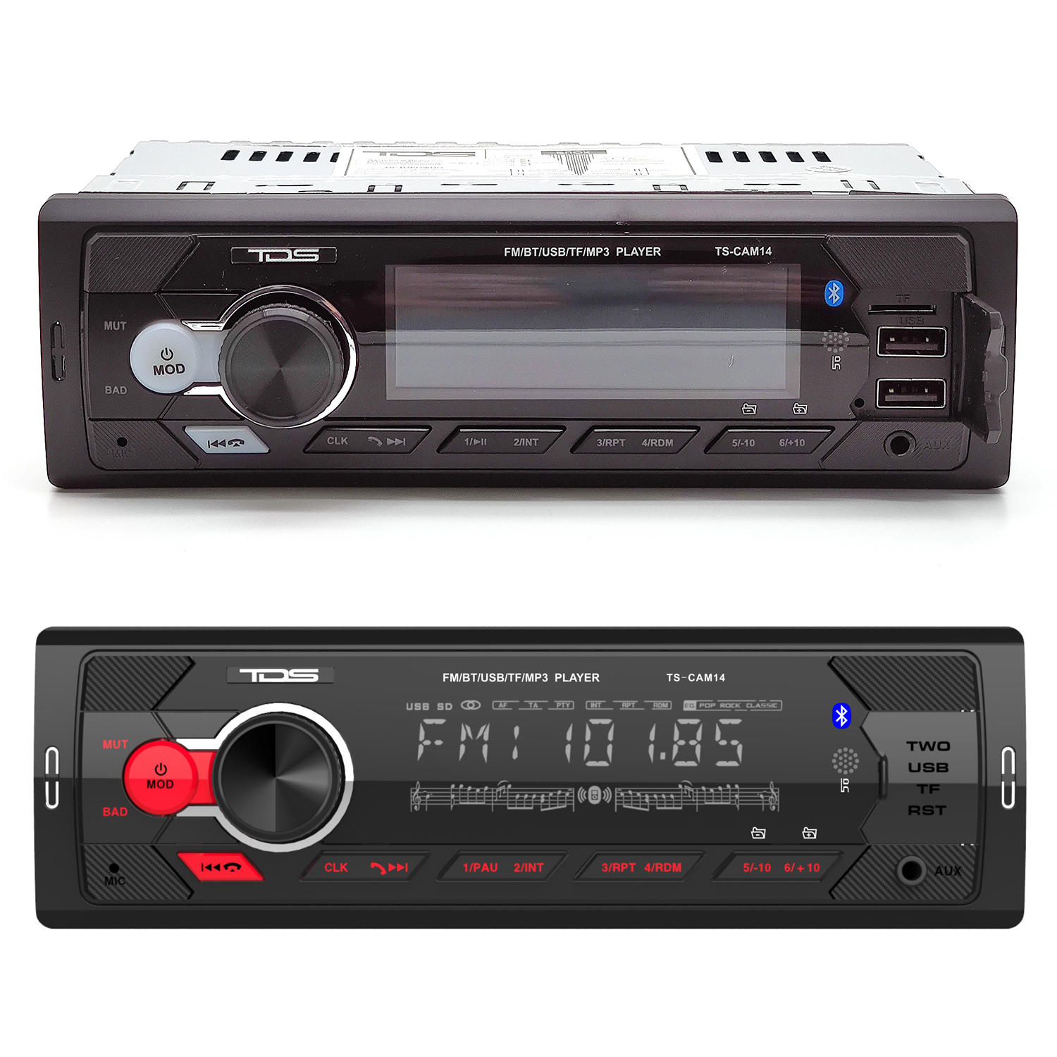 Авто магнитола  TDS TS-CAM14 (пульт ду на руль, MP3  радио,USB,TF,bluetooth)