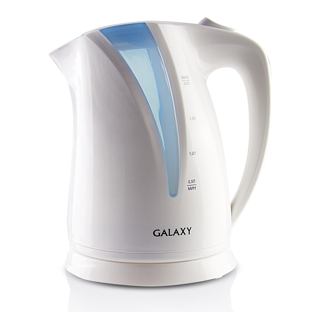 Чайник Galaxy GL 0203 бел/голуб 2,2кВт, 2л, скр нагр элемент, съемн фильтр (12/уп)