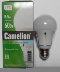 Эл. лампа светодиодная Camelion LED-A60- 8.5 W-/845/E27(Лон 8.5Вт 220В, аналог 60Вт)уп.10