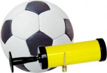 Мяч футбольный и насос (№5, 2 цвет., машин. строчка, ПВХ)