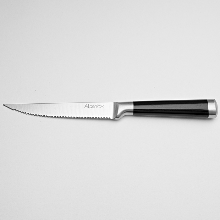 Нож Alpenkok AK-2081/G Столовый из нерж стали черная ручка "Nero" 4,5" (11,43 см) (12)