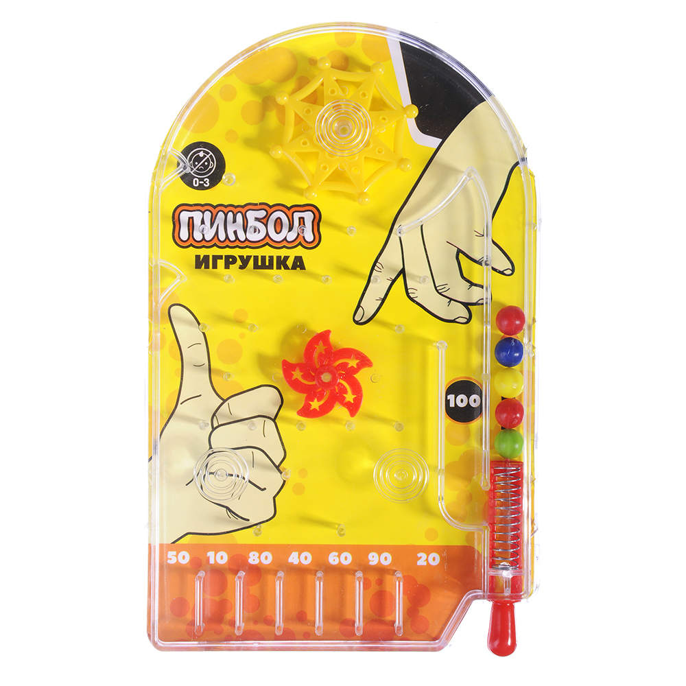 Игрушка "Пинбол", пластик, 10х15,8см, 3 цвета