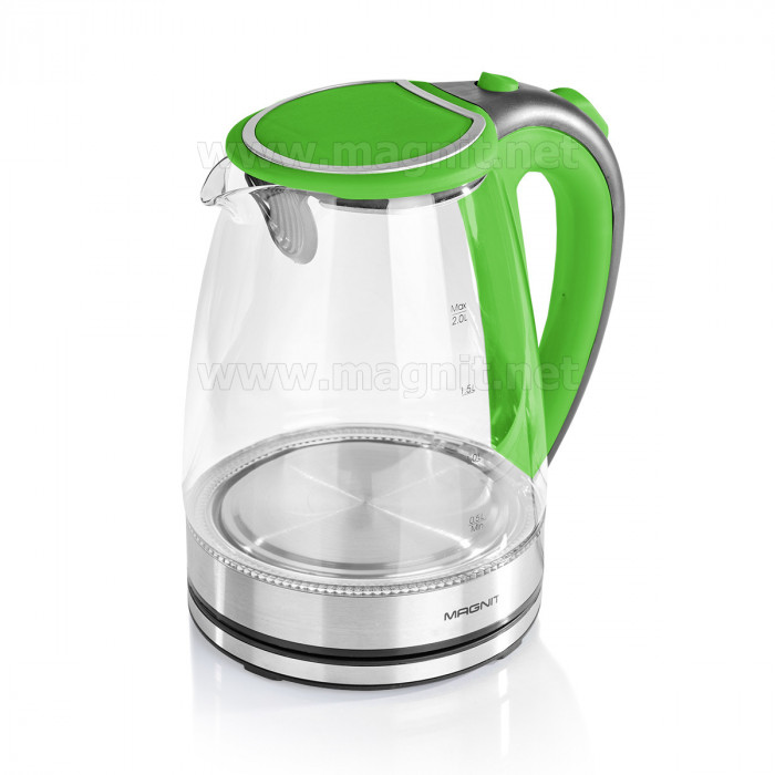 Чайник Magnit RMK-3703  2л., стекло, зелен.