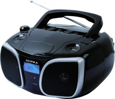 Магнитола Supra BB-29MUS чёрн (MP3/USB, ЖКИ, AM/УКВ+FM,2*1.5Вт, 220/бат)