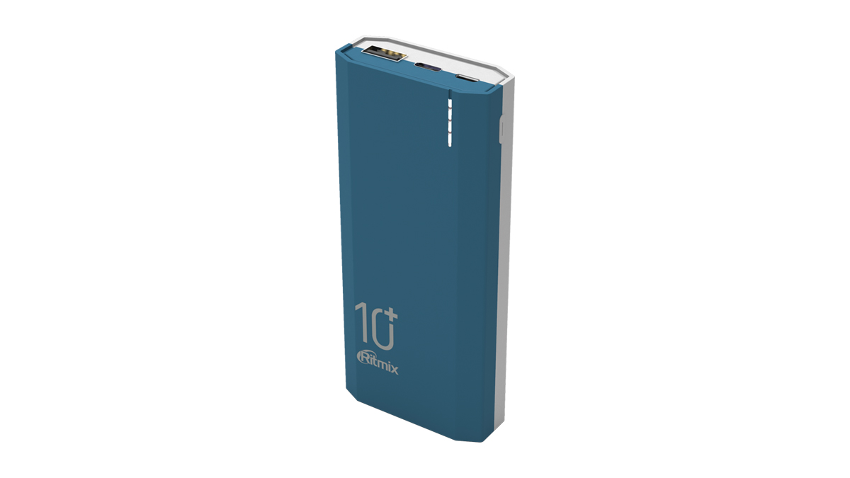 Внешний аккумулятор RITMIX RPB-10002 Blue (10000 мАч, выход 5V2.1A, USB)