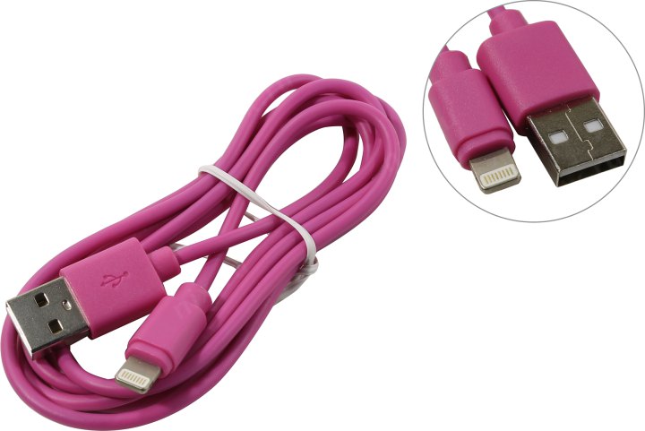 Адаптер Smartbuy iK-512c  USB - 8-pin для Apple, цветные, длина 1,2 м,  розовые