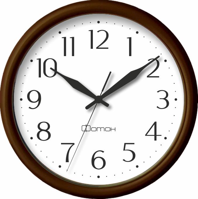 Часы настенные  Фотон П111 коричнев 24,5см круглые (Салют)