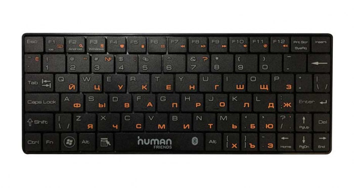Клавиатура Bluetooth Human Friends Winner Black, беспр, ножничная конструкция клавиш, Bluetooth 3.0