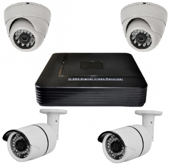 AHD комплект видеонаблюдения Орбита AHD-604 (4 IP камеры, 720Р, видеорегистратор, без диска)