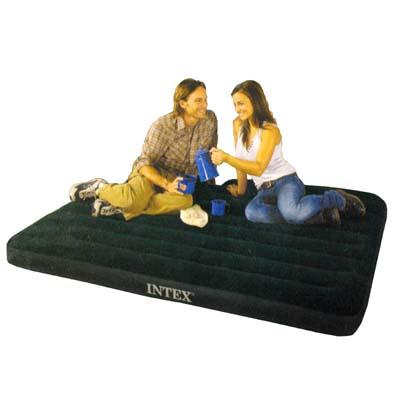 Кровать флок INTEX Downy, 2- местн 152x203x22см, встр.насос, зеленый, 66929