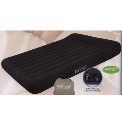 Кровать флок INTEX Pillow Rest Classic, 152x203x23см, встр. элнасос, 66781