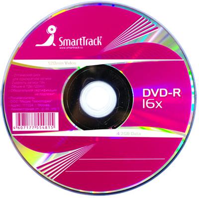 диск SMART TRACK DVD-R 4,7Gb 16x Cake (25)