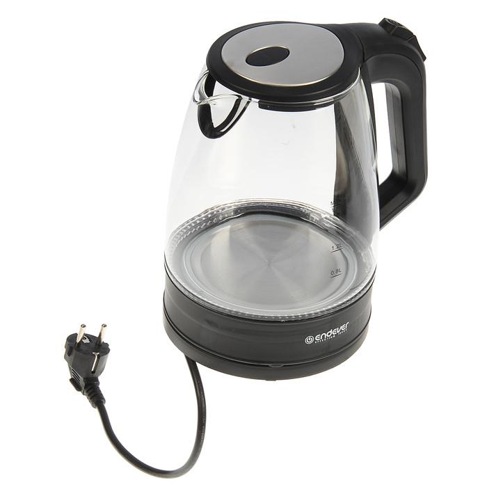 Чайник Endever Skyline KR-326G стеклянный, черный (1,7 л,2200Вт,  диск, LED подсветка)