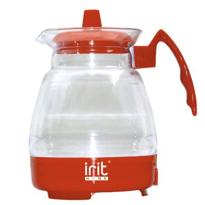 Чайник IRIT IR-1123 прозр/оранж 1,2 л. 600 Вт, закр спираль, пластик