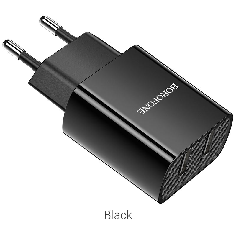 Блок пит USB сетевой  BOROFONE BA53A  Чёрный (2USB ,2100mA)