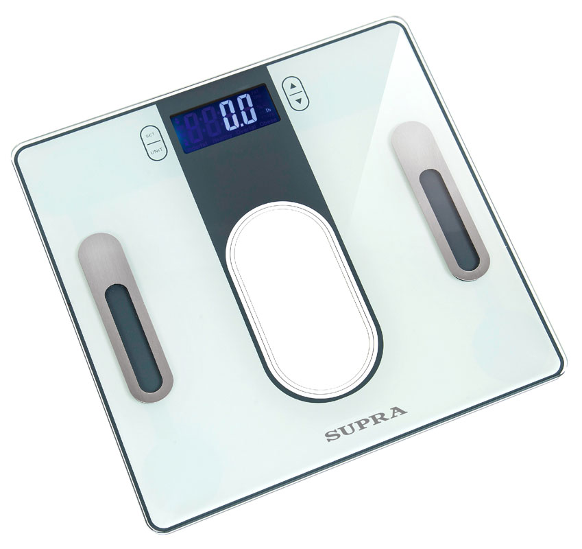 Весы напольные SUPRA BSS-6300 серые (электронные, LCD дисплей, стекло, до 150кг, точность 100г)