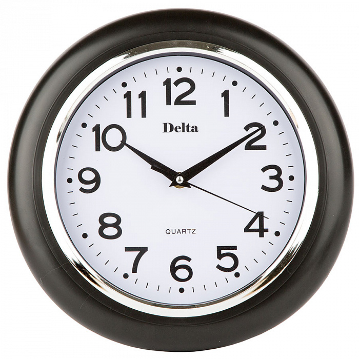 Часы настенные DELTA DT-0091  d29 см  цвет: черный (10)