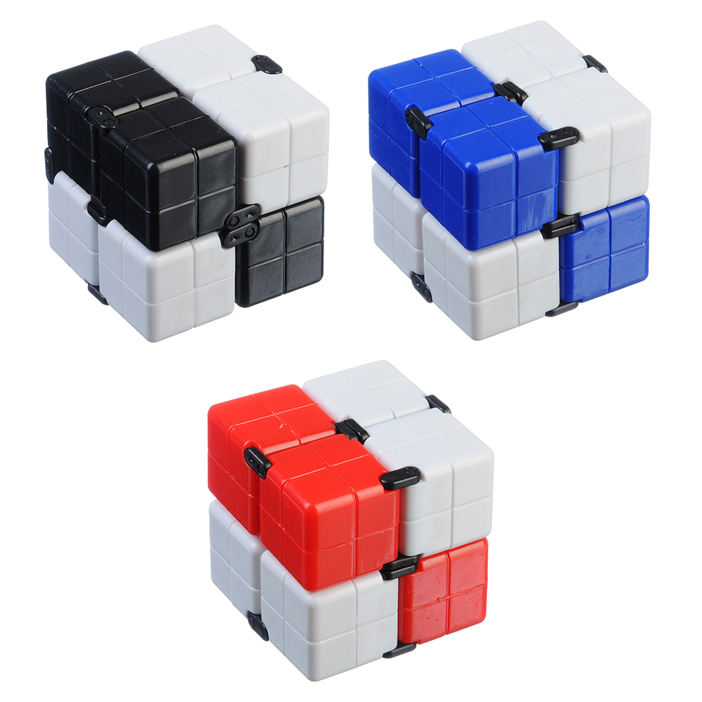 Кубик-Бесконечность 360 градусов, пластик, 8х4х2см, 3-4 цвета