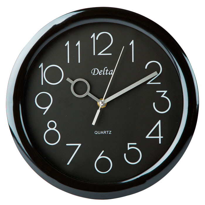 Часы настенные DELTA DT-0127 черный кругл 28см (10/уп)