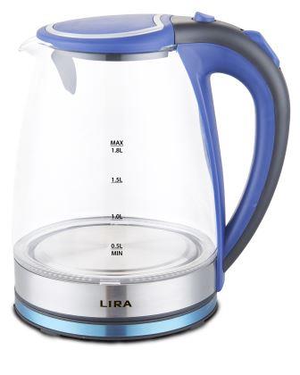 Чайник LIRA LR 0104 NEW (диск, стеклянный корпус, объем 1.8л, 1800Вт)/уп.12шт.