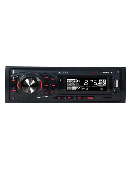 Авто магнитола  Soundmax SM-CCR3122F черный\R (USB/SD, MP3 4*40Вт 18FM красн подсветка)
