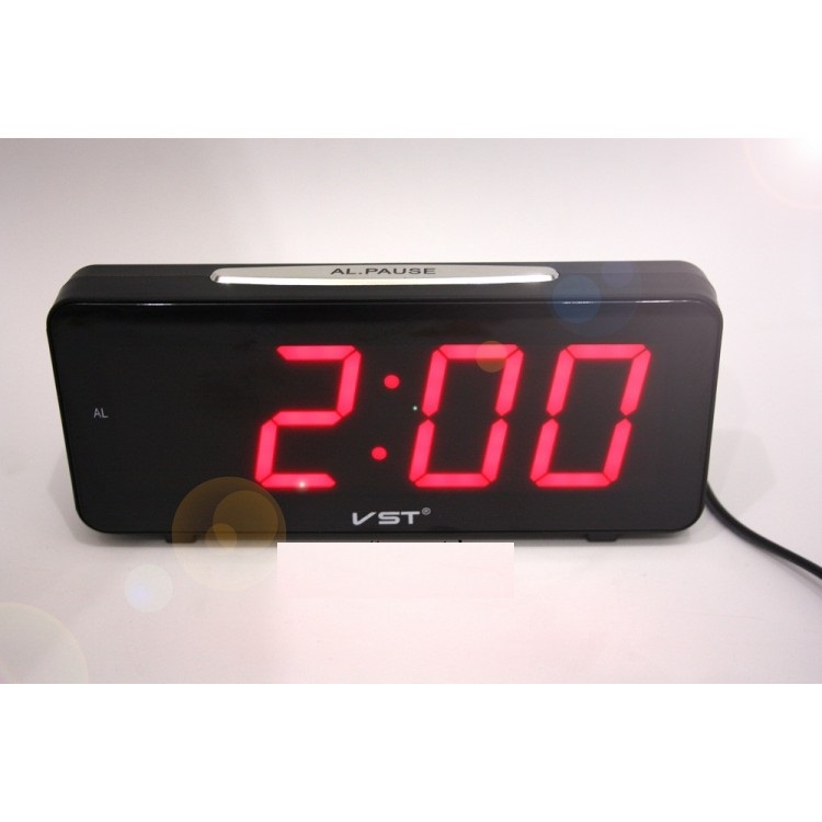 часы настольные VST-763/1 (красный), , р-р цифр 4,7 см