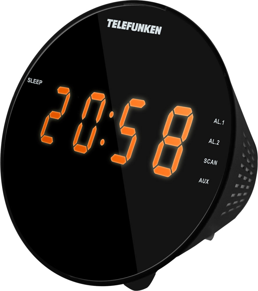 Радиочасы Telefunken TF-1572 (черный с янтарным)