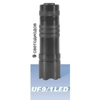 Фонарь  Ultra Flash  UF 9 LED (9 светодиодов, алюминий, черный, 3xAAA)