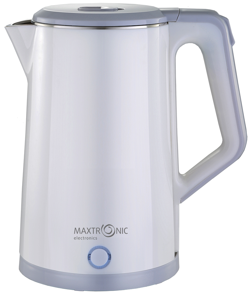 Чайник MAXTRONIC MAX-1020 бел (2,3л, безшовная колба, двойн стенки, диск 1,8кВт) 12/уп